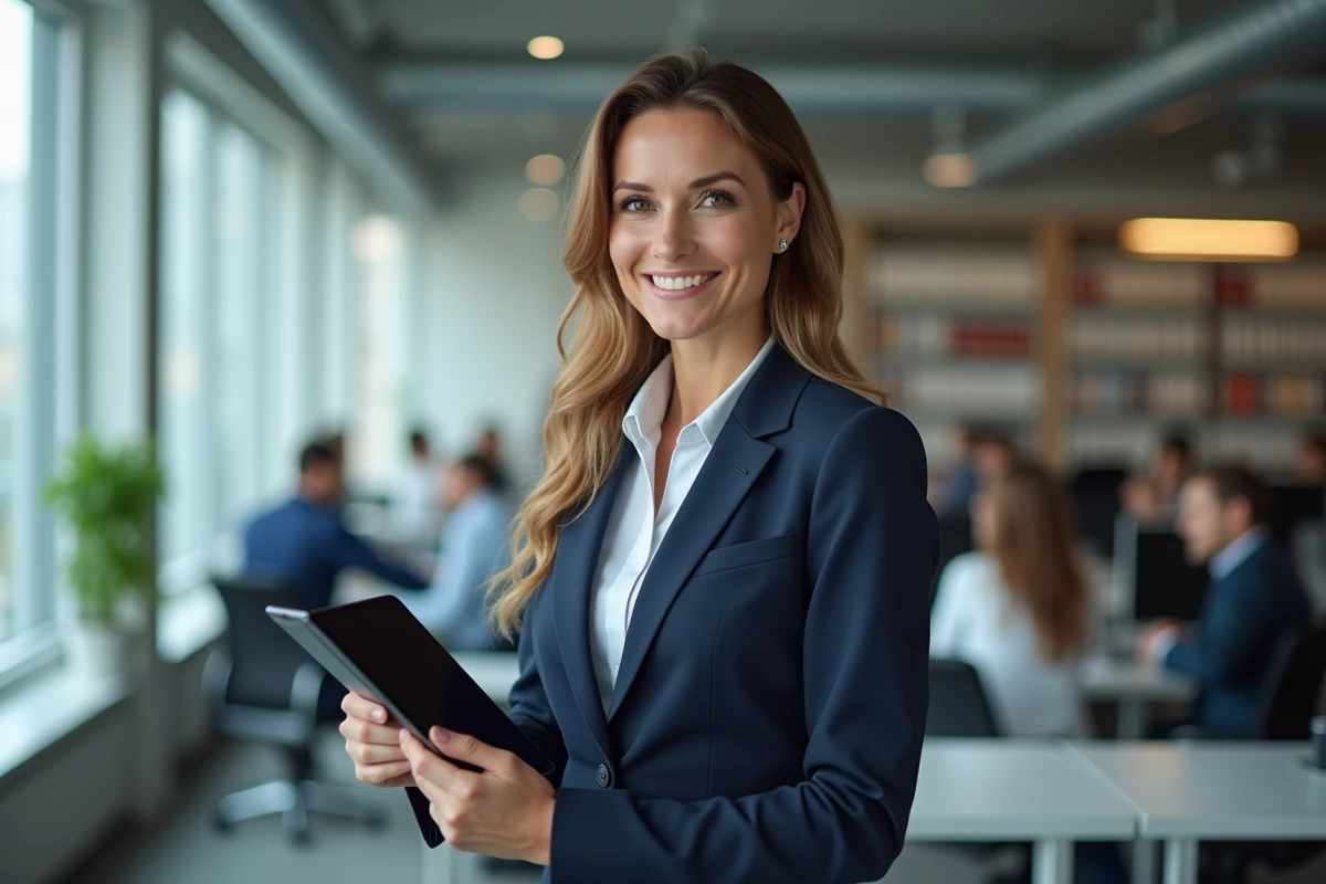Femme consultante confiante dans un bureau contemporain