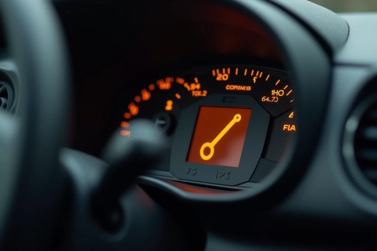 Voyant clé à molette allumé en orange sur le tableau de bord d'une Citroën C3, signalant une alerte de maintenance ou de service
